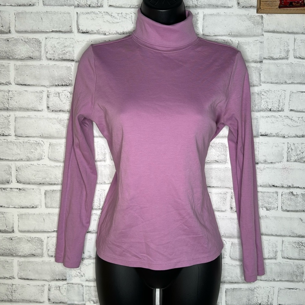 L.L. Bean Long Sleeve Turtleneck, Purple XS Petite
